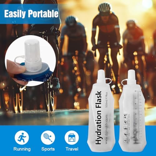 250ML Soft Flask, Running Water Bottle Foldable TPU Hydration Flask for Running Hydration Pack Cycling Hiking Marathon, Clear - Image 3