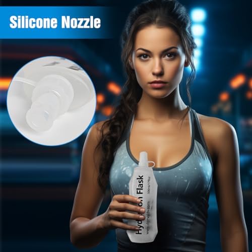 250ML Soft Flask, Running Water Bottle Foldable TPU Hydration Flask for Running Hydration Pack Cycling Hiking Marathon, Clear - Image 4