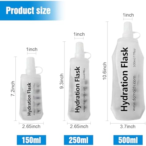 250ML Soft Flask, Running Water Bottle Foldable TPU Hydration Flask for Running Hydration Pack Cycling Hiking Marathon, Clear - Image 6