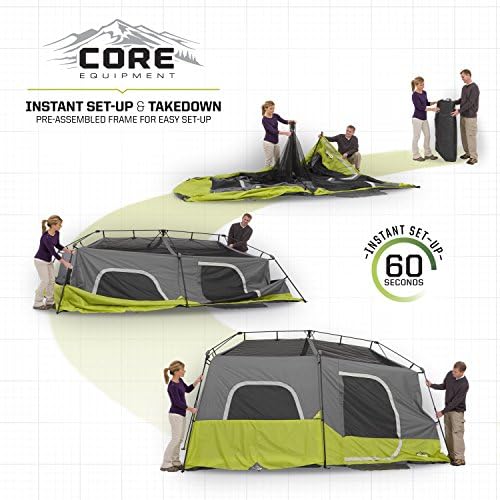 Core 9 Person Instant Cabin Tent - 14' x 9', Green (40008) - Image 5